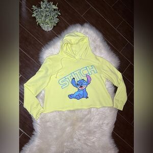 Disney Stitch hooded crop top sweatshirt Sz medium